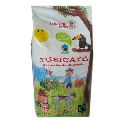 Schirmer Kaffee Fairtrade Jubicafe в зернах 1кг