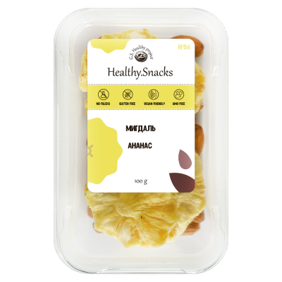 Healthy Snacks Мигдаль +Ананас 100г